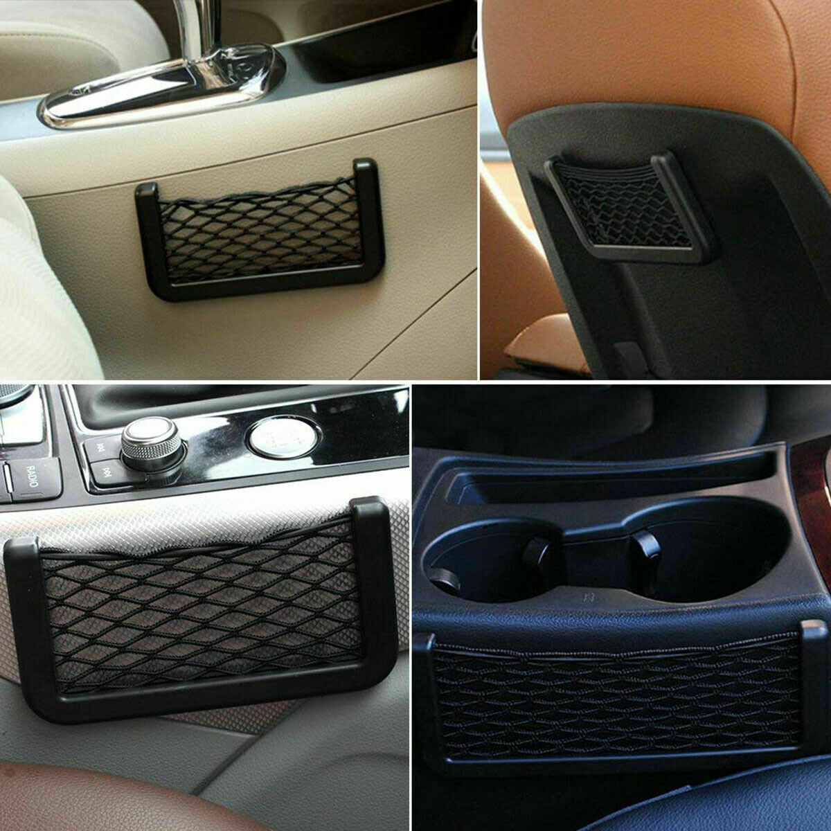 Car Storage Net String Pouch Bag Phone Holder Pocket Organizer Universal