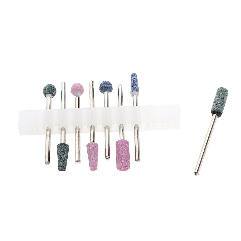 8 Pcs Rotary Burrs Nail Files Cuticle Drill Cleaner Salon Manicure