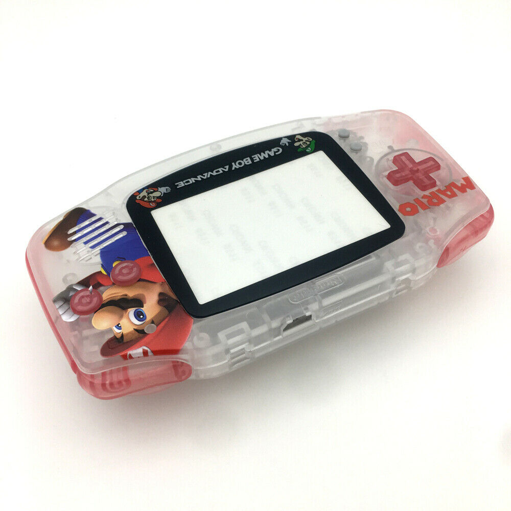 Clear White SUPER MARIO 2 Housing Shell case Cover Kits For Game Boy Advance GBA