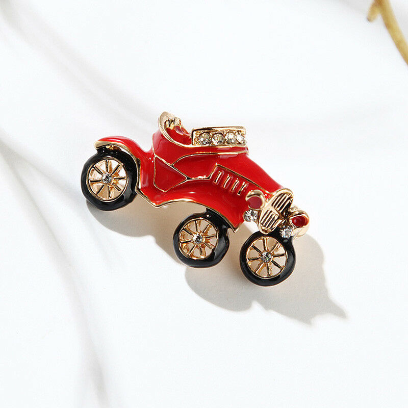 Enamel Crystal Rhinestone Motorcycle Shape Collar Brooch Pins Jewelry GifD Y Qx