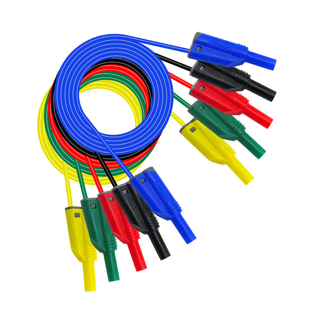5pcs Banana Plug to Banana, Test Cable Lead Connector - Dual Tester Probe