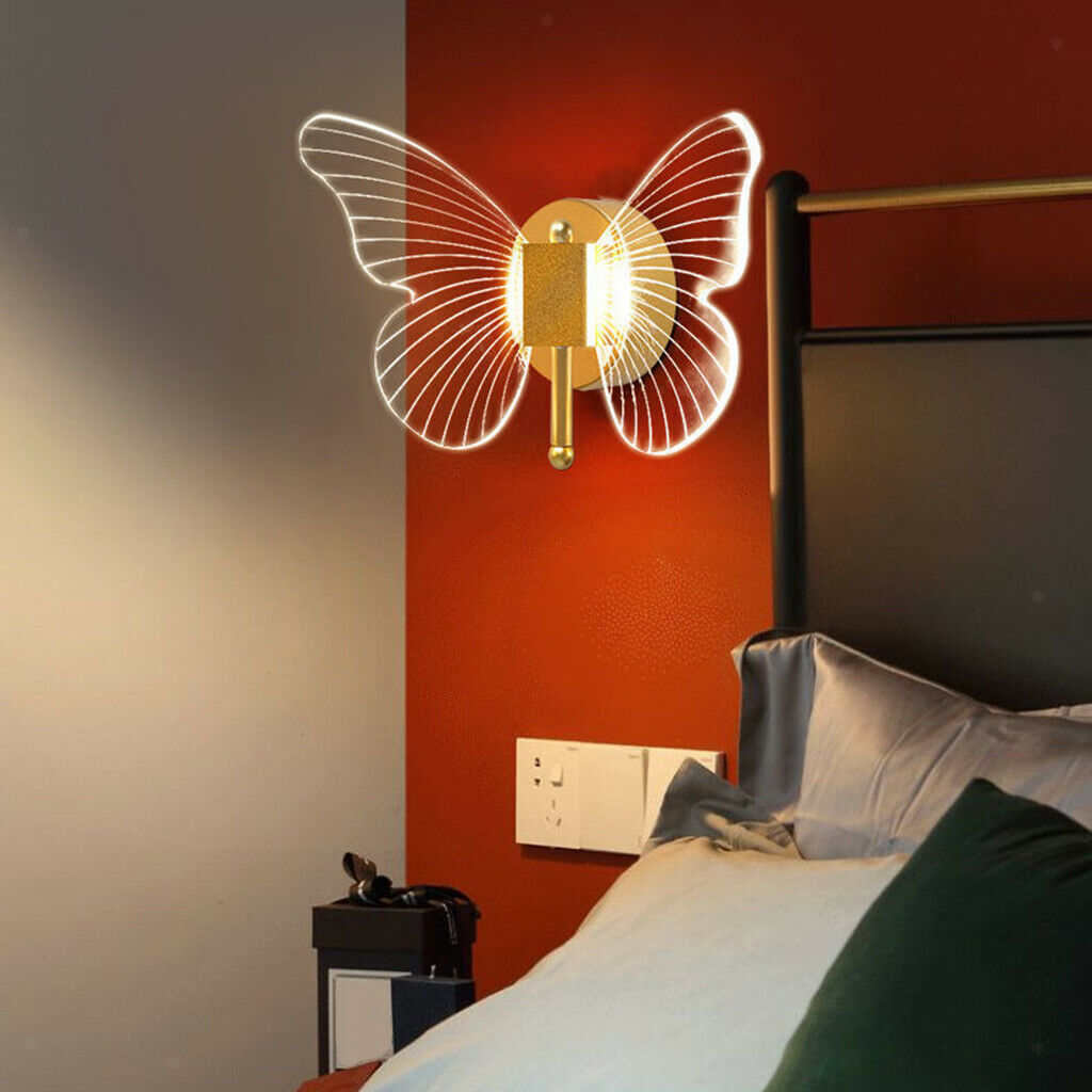 Modern Butterfly Wall Lamp Indoor Bedroom Hallway Cafe Bar Corridor Decor