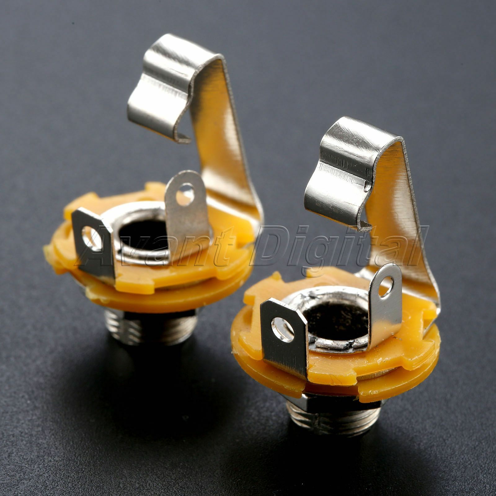 2Pcs 1/4" 6.35mm Stereo Input Jack Plug Socket Output Socket For Electric Guitar