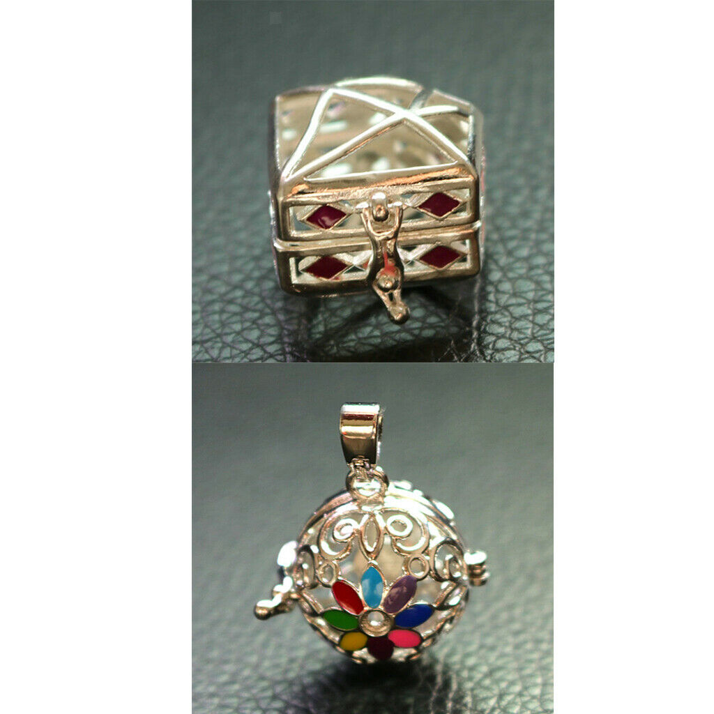 Hollow Diamond Rhombus&Ball Shape Copper Jewelry Necklace Pendant for DIY(2)