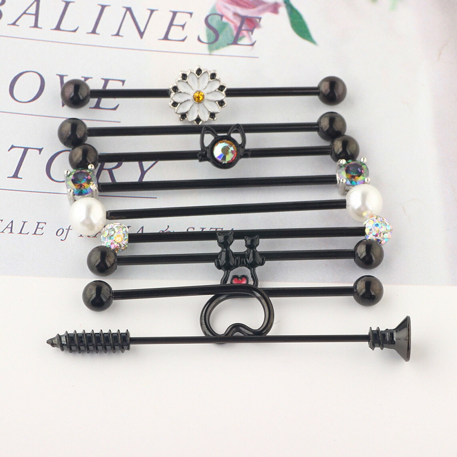 10X Nonallergenic Stainless Steel Studs Earring Industrial Barbell Ear Body