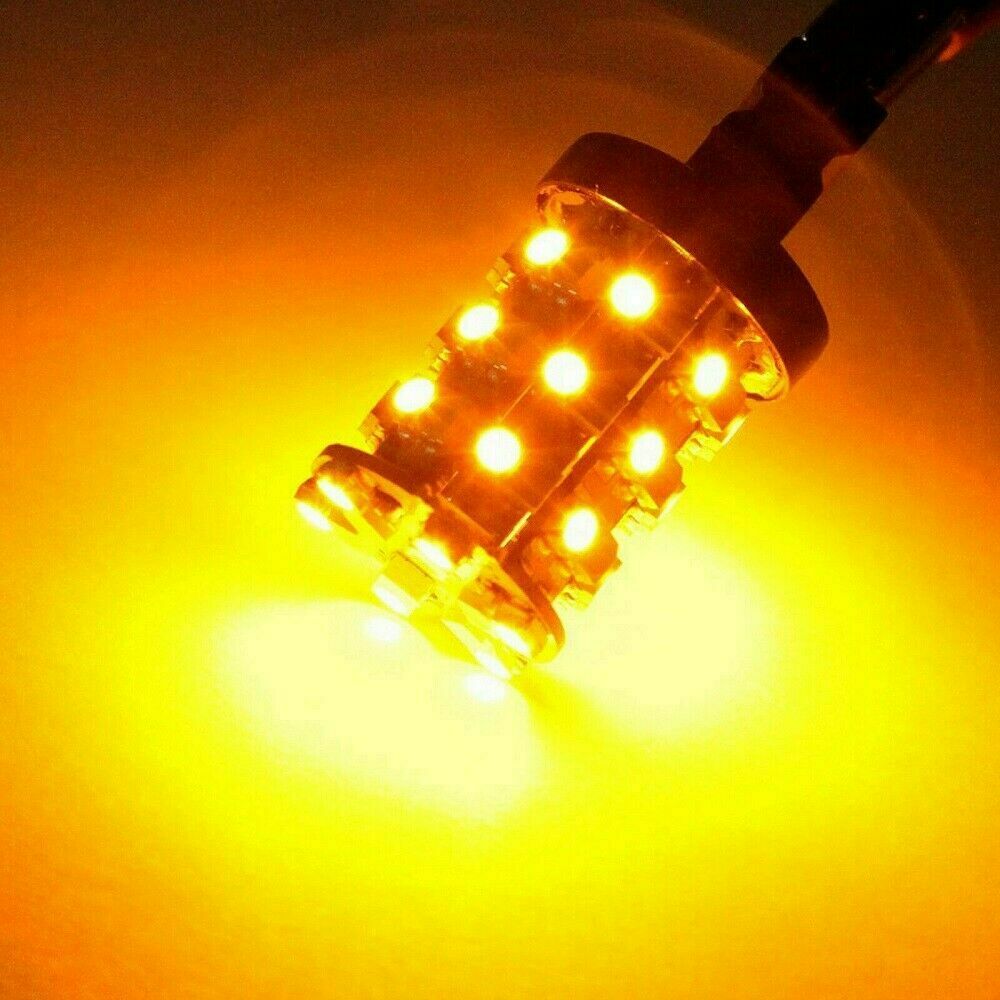 2X 3157 SMD LED Turn Signal Lights Bulbs White Amber Switchback Lamp Dual Color