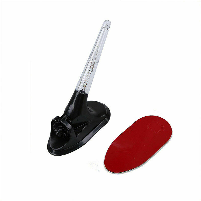 Black Car Vehicle Wind Powered LED Light Shark Fin Aerial Decor Top Roof Antenna