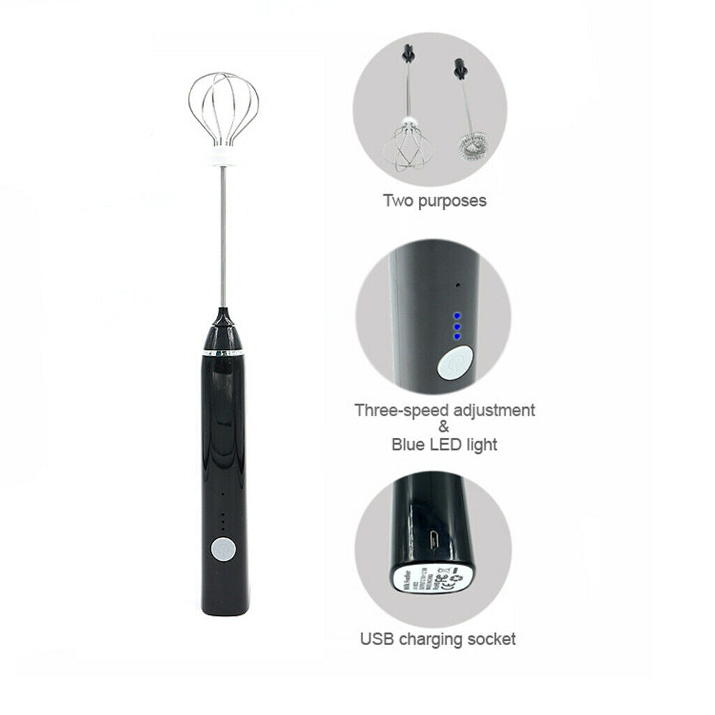 Electric Milk Frother Stainless Steel Coffee Milk Foam Maker Foamer Drink