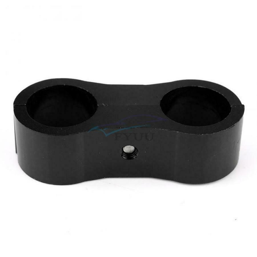 8PCS AN12 24MM Stainless Steel Braided Rubber Inner Hose Clamp Adapter Black