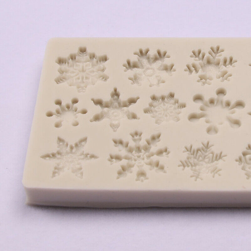 Christmas Snowflake Pattern Silicone Mold Chocolate Cake Baking Non-Sti.l8