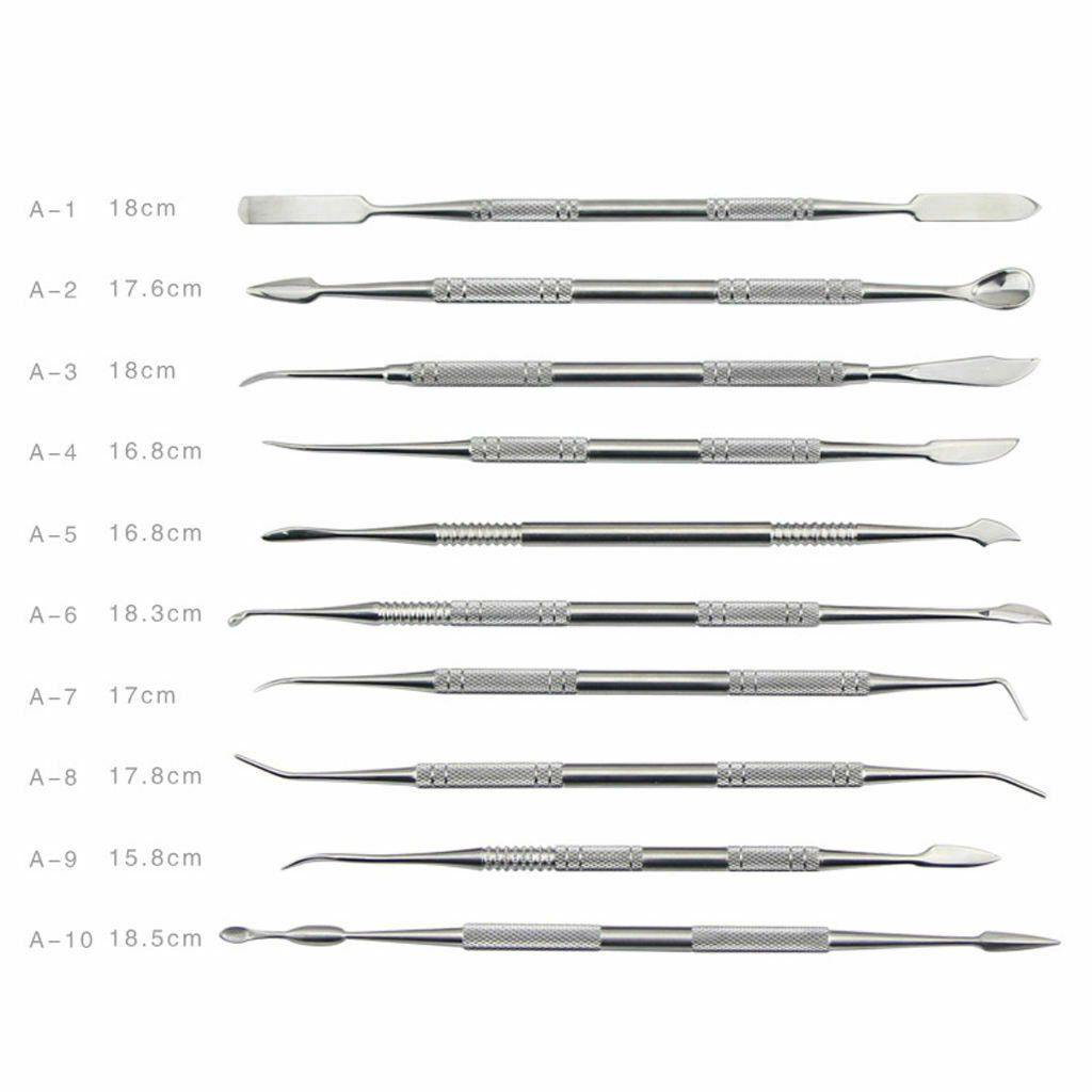 10-Piece Stainless Steel Wax Carvers Set Great For Carving, Cutting, Modeling,