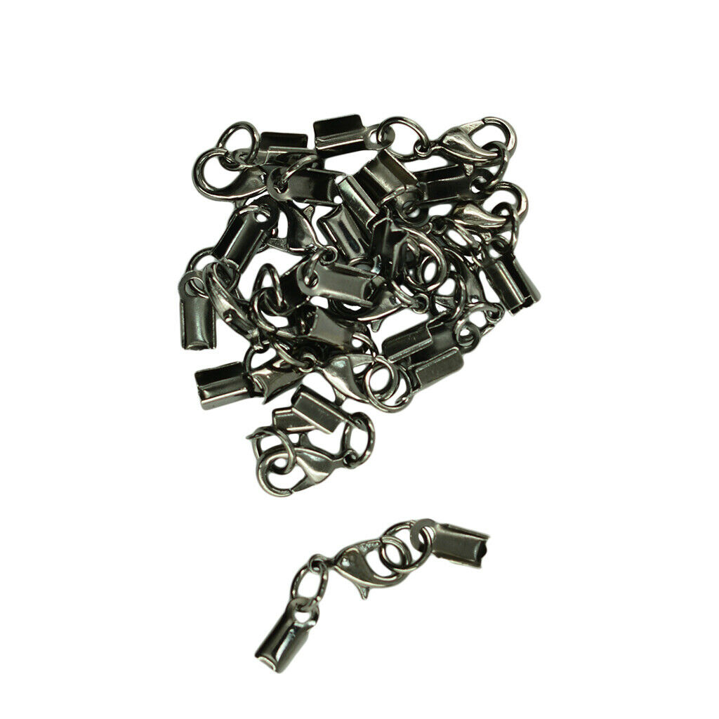 12Pcs Crimp Cord Charms Lobster Clasp for Bracelets Jewelry Findings Crafts