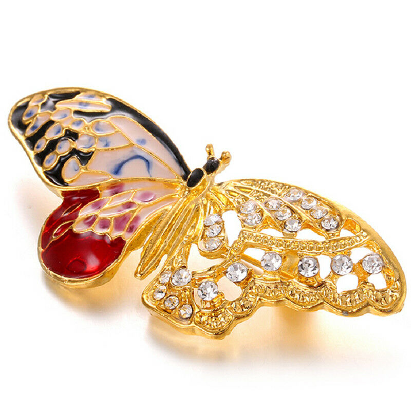 Enamel Butterfly Crystal Rhinestone Brooch Pin Gift Badge Buckle Colla.l8