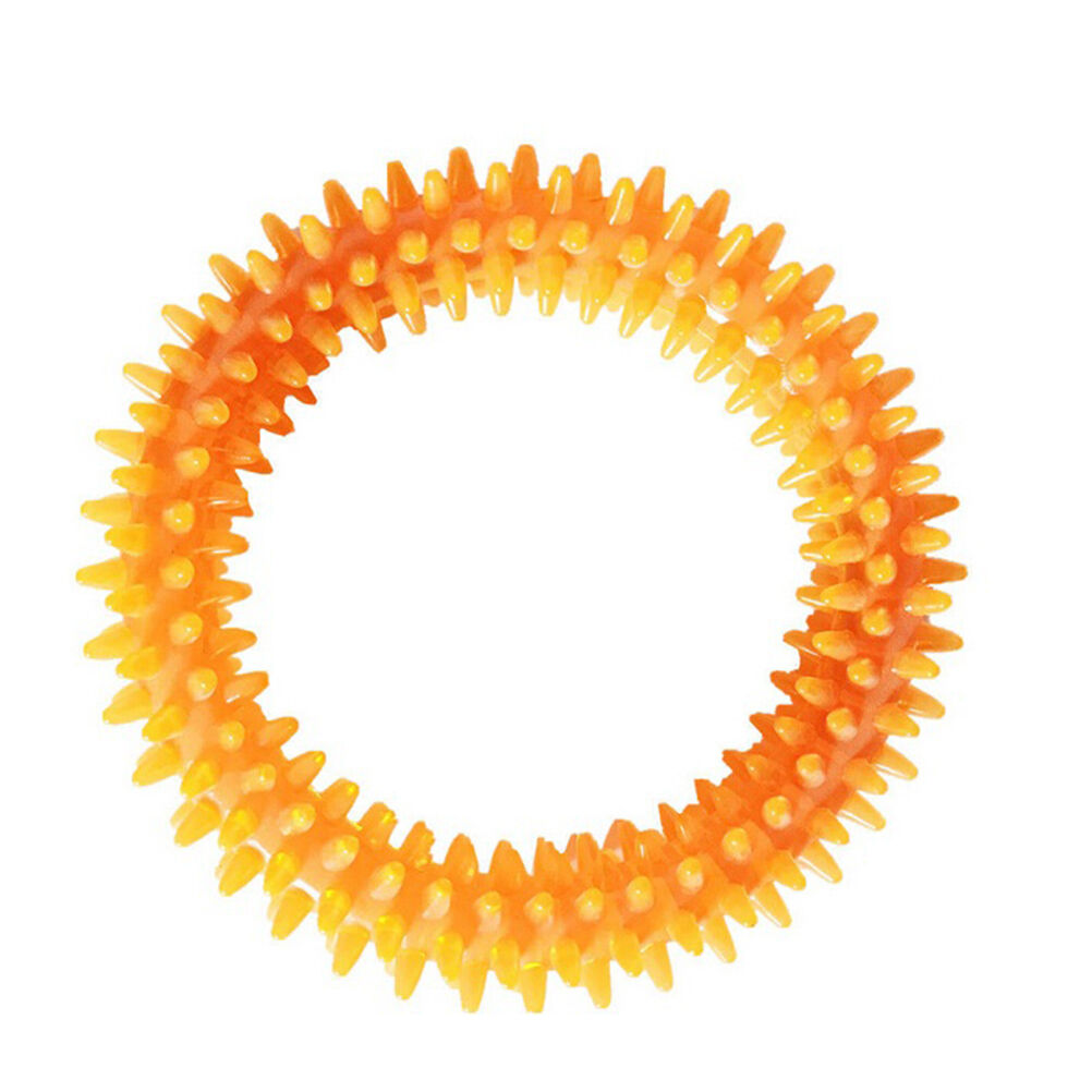 Non-toxic Rubber Pet Dog Puppy Dental Teeth Healthy Chew Biting Ring Play .l8