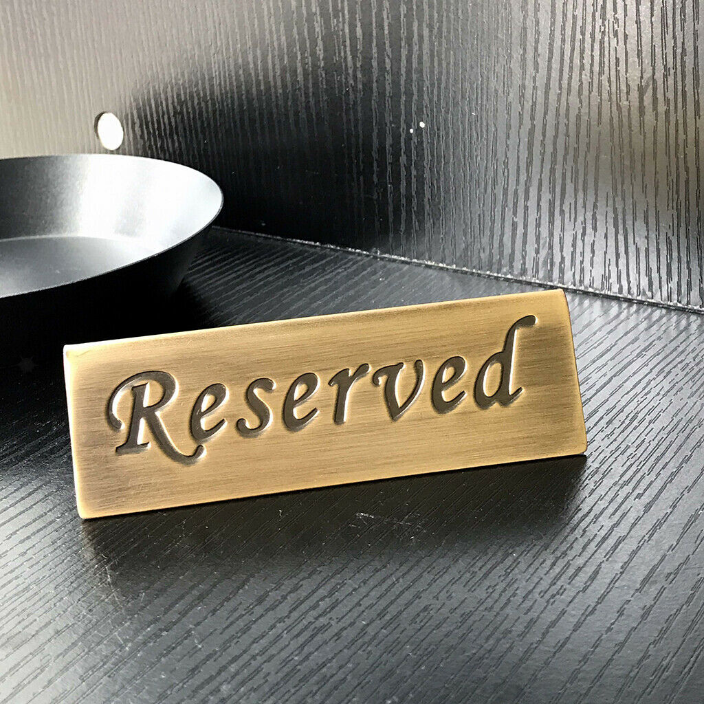 Stainless Reserved Table Sign Metal Wedding Restaurant Cafe Club Tabletop