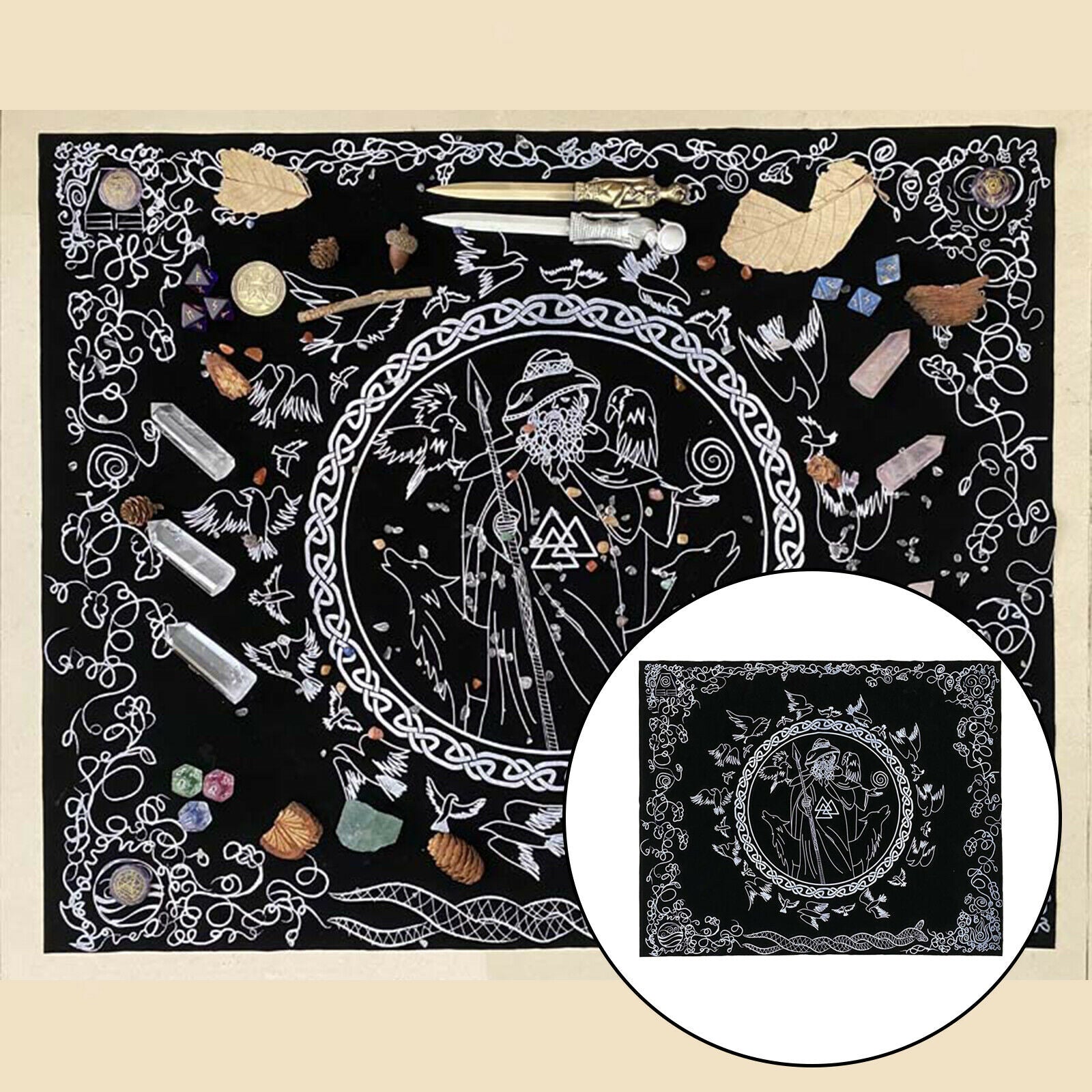 Blessing Rituals Tarot Card Tablecloth Velvet Altar Cloth Oracle Cards Pad