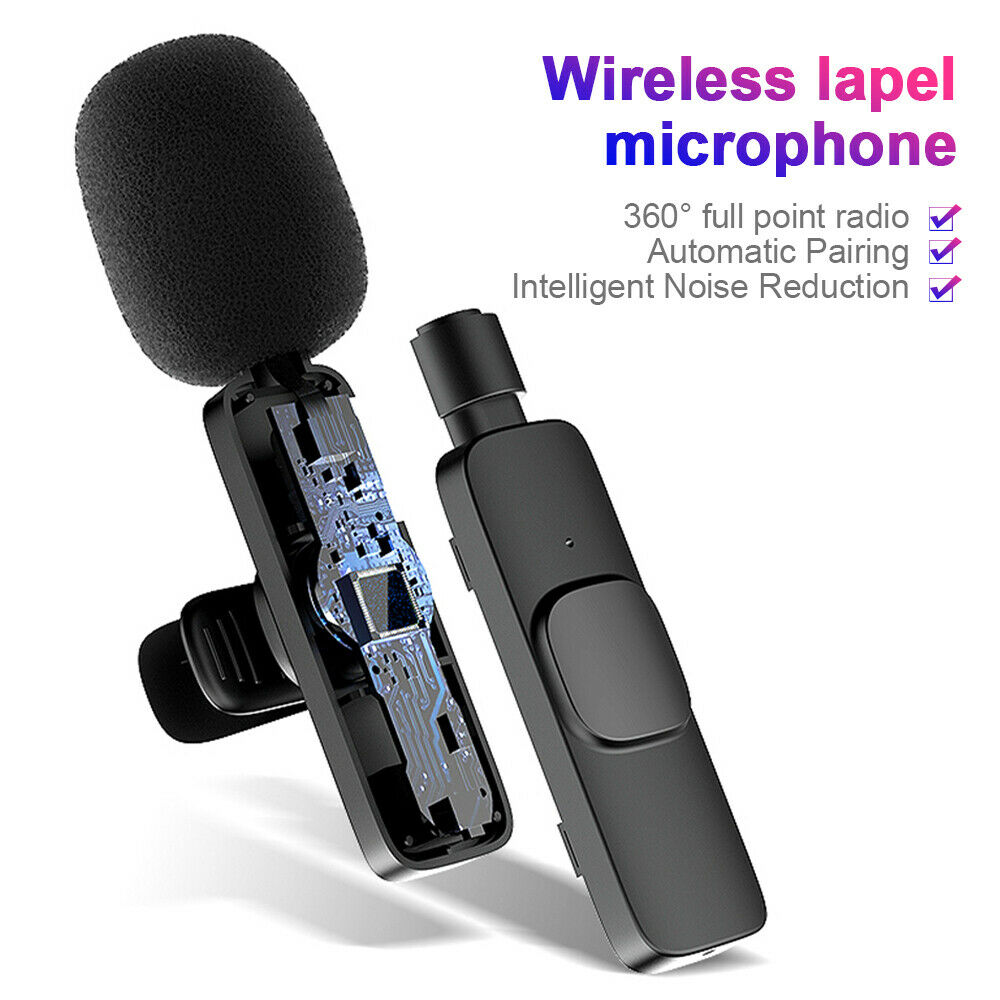 Wireless Lavalier Microphone Clip On Lapel Mic Audio Video Record Microphone LIN