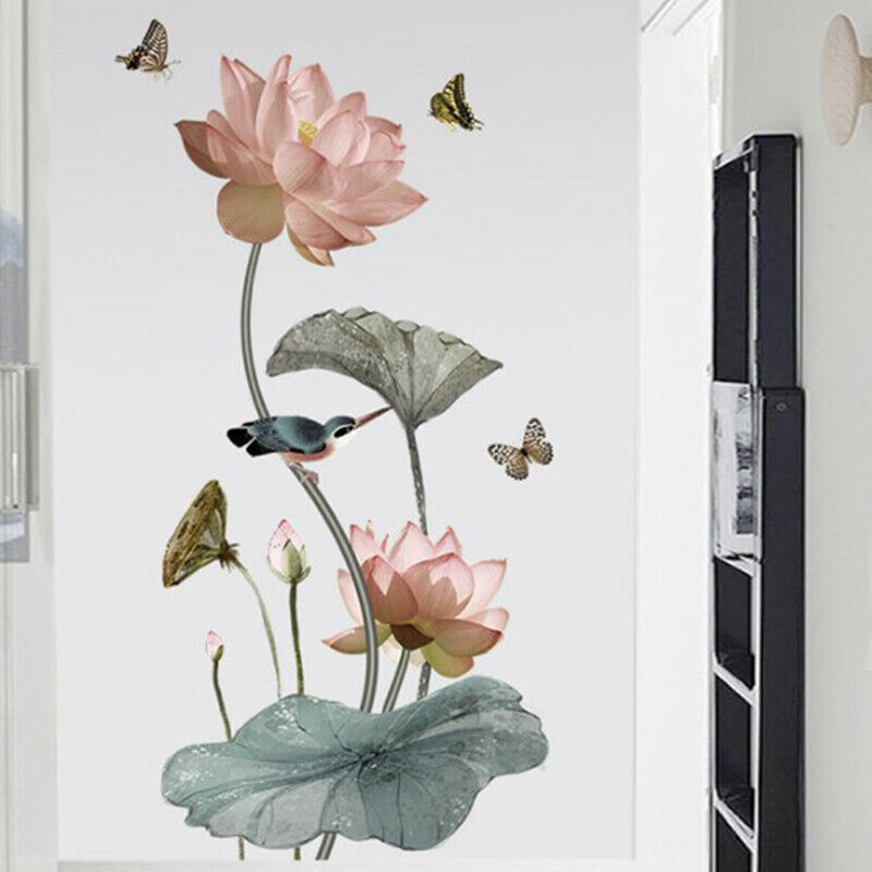 Lotus Wall Stickers Large Decorative Stickers Living Room Home DecorYXDD