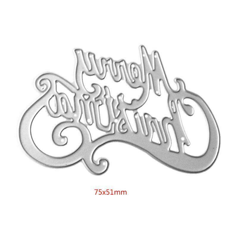 Merry Christmas Cutting Dies Stencil DIY Scrapbooking Embossing Album Paper Gift