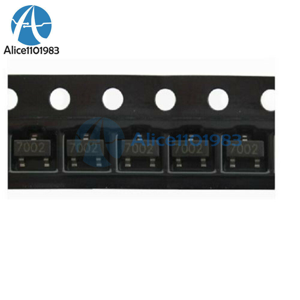 100PCS 2N7002 702 7002 SOT-23( SMD ) N-Channel 60V 115mA MosFET TOP