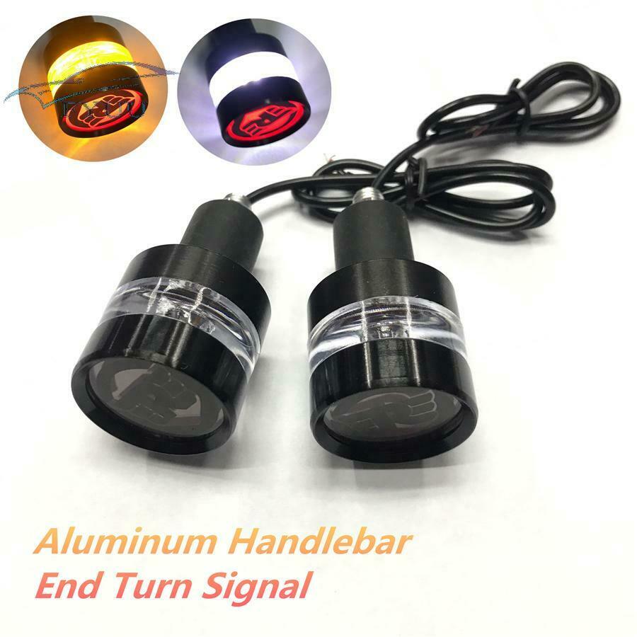 2X Dual Motorcycle DRL Turn Signal LED Light Indicator Blinker Handle Bar End
