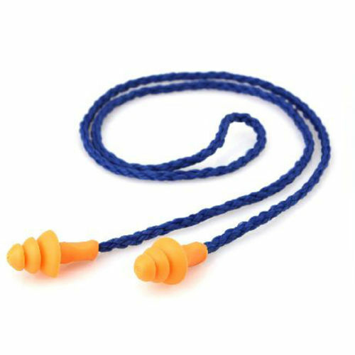 4X Soft Silicone Corded Ear Plugs Reusable Hearing Protection Earplugs GiftDEAU