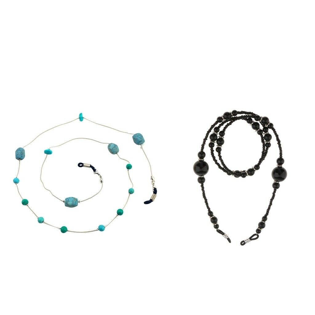 2xBeaded Sunglasses Chain Spectacles Lanyard Anti Slip Eyeglass Necklace