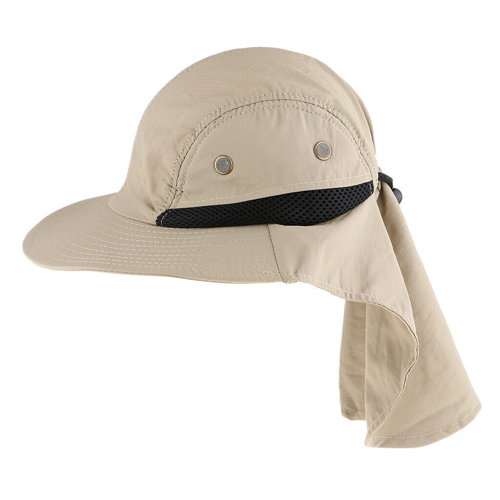 Outdoor Jungle Hat Khaki Shawl Neck Sun Protection Hat Face Protection Caps