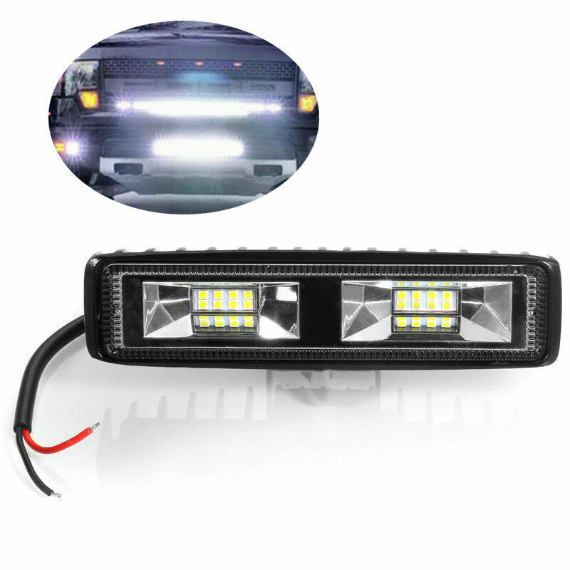 6'' 48W 16LED Work Light Flood Beam Bar Car SUV Front OffRoad Driving Fog Lamps