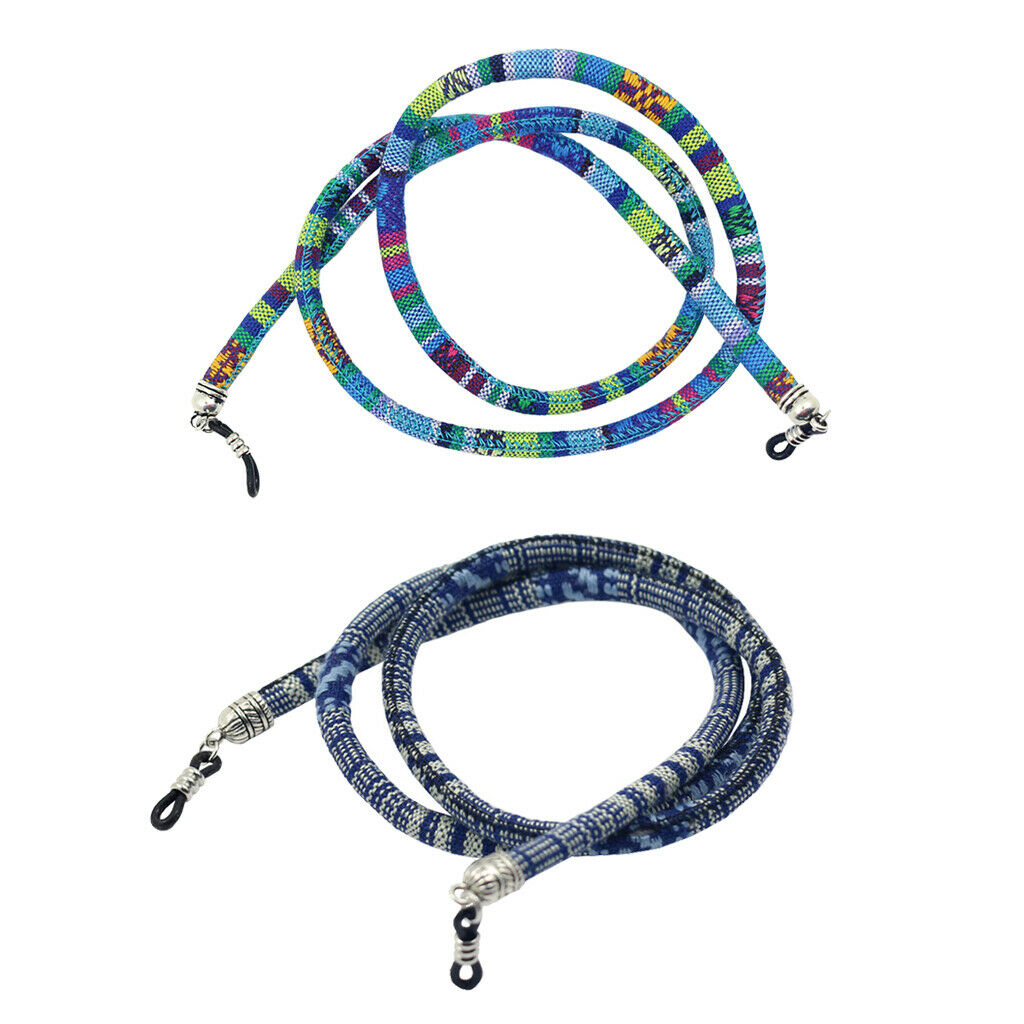 2 Pieces Ethnic Coarse Cotton Sunglasses Rope Eyeglasses