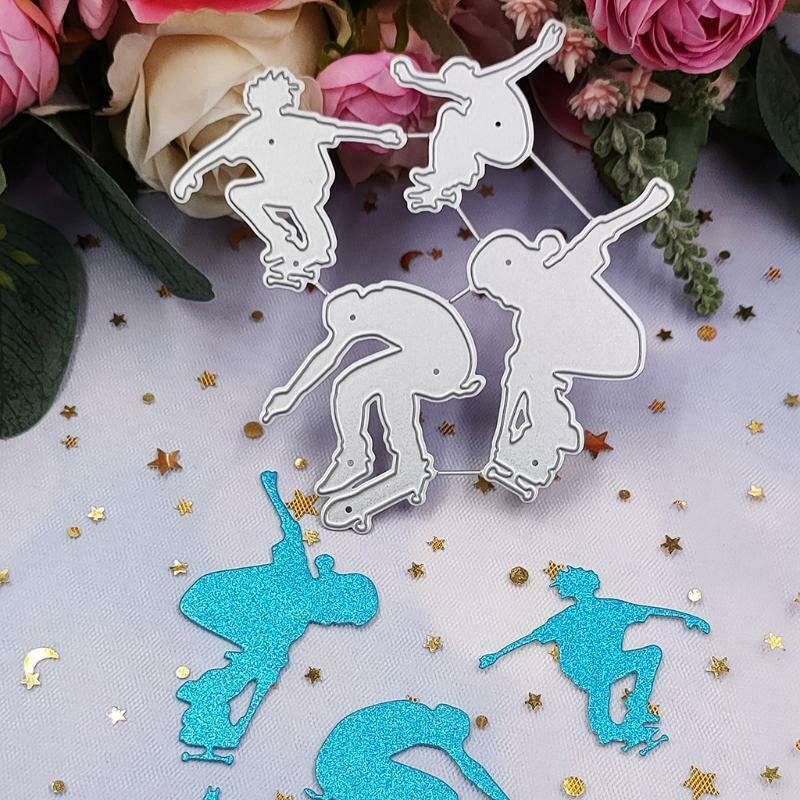 Skateboarding Shaped Border Frame Die Cuts Carbon Steel Embossing Template DIY