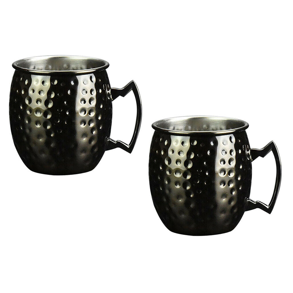 2 Packs Moscow Mule Cup Hammered Mugs Cocktail Vodka Drinking 530ml Gift