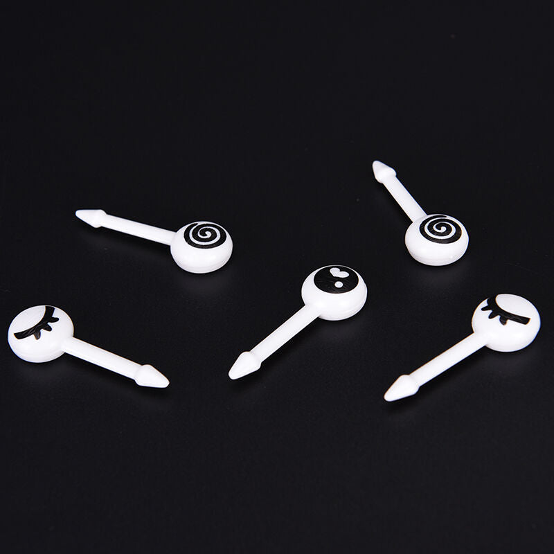 10PCs Plastic Fruit Toothpick Lovely Eye Cartoon Forks Decorative Tableware DD