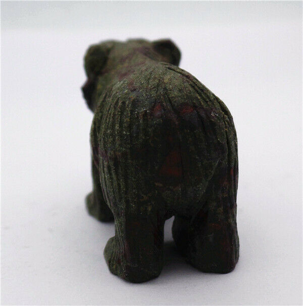 48x33x20mm Natural Dragon Blood Stone Carved Bear Decoration Statue Decor HH7743