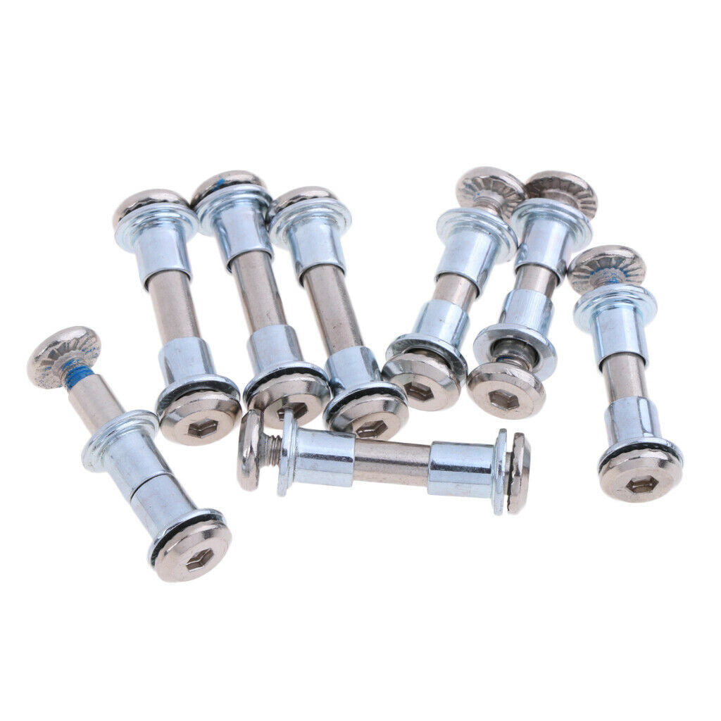 Prettyia 8pcs Inline Skate Screw Roller Skate Axle Bolts with Spacers 31mm