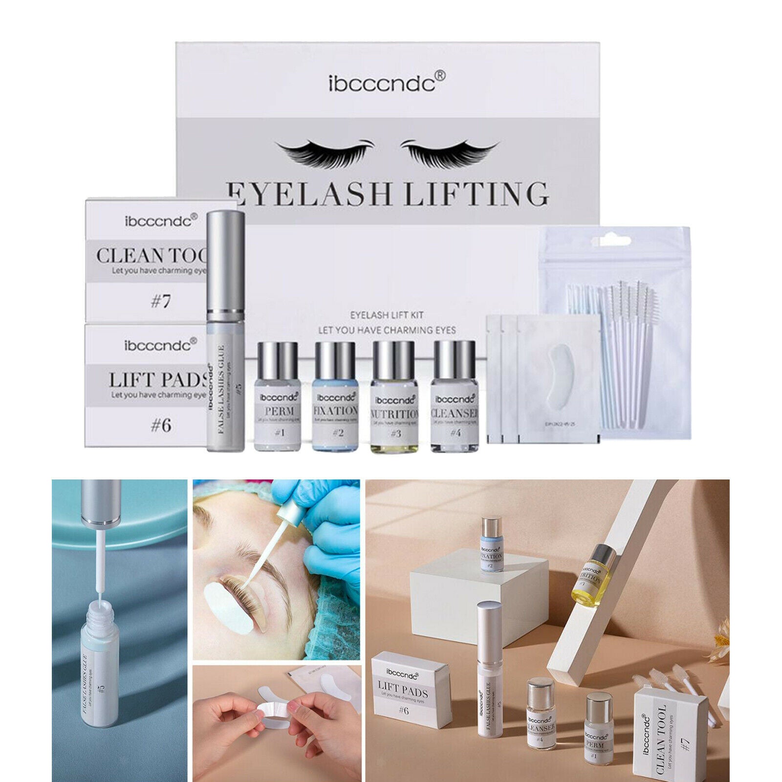 Eyelashes Eyebrow Extensions Semi-Permanent Permanent Hair Curler Kit For Salon