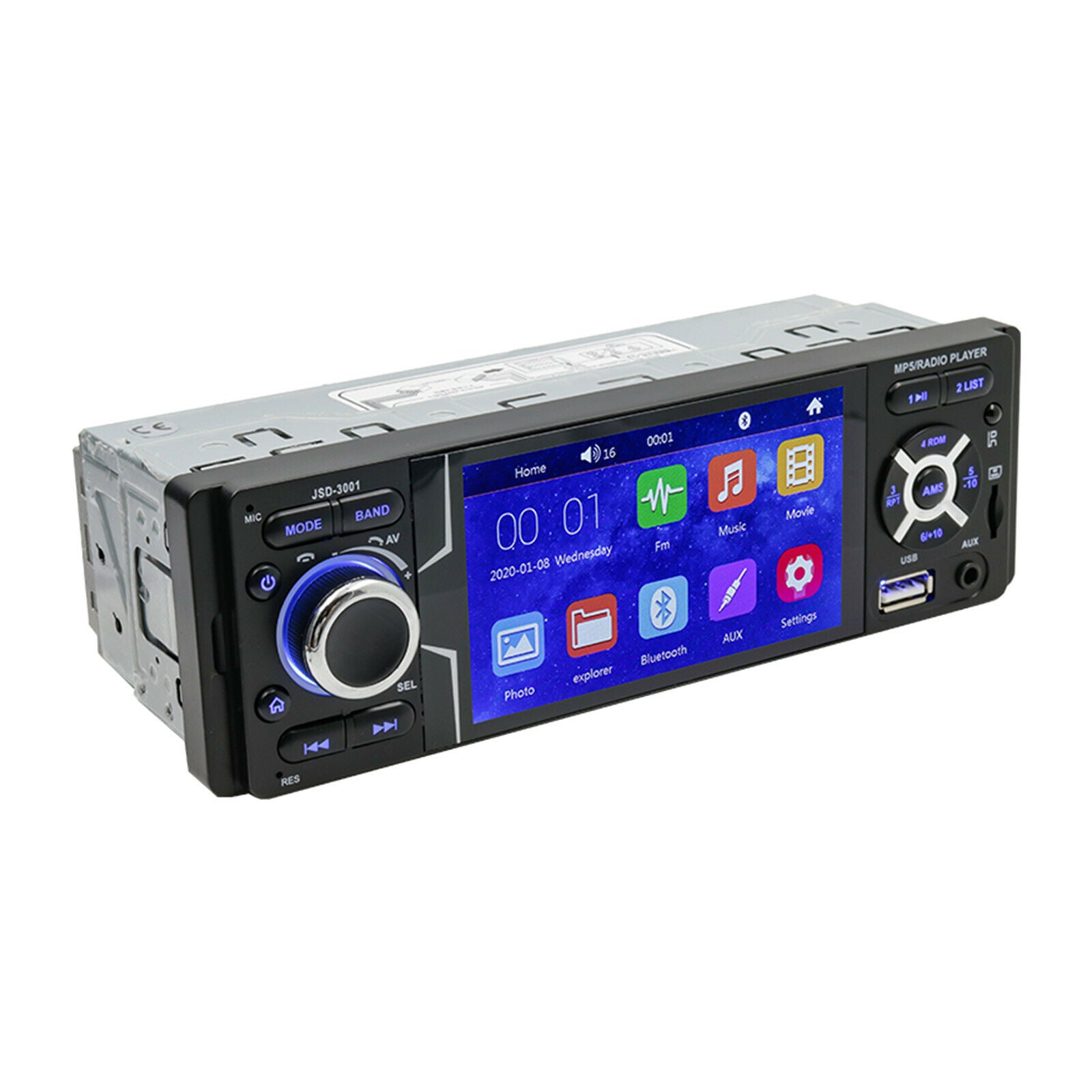 4.1" 1Din Autoradio Car Radio Touch Screen Car MP5 Player + 4LED Car Rear Camera