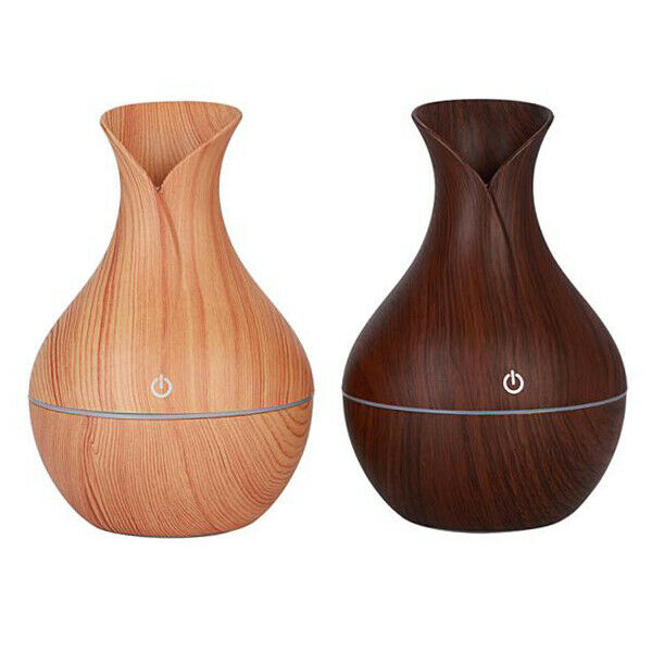 2pcs 130ml Low Noise Mist Humidifer Purier Wood Grain Diffuser Spa Kids Room