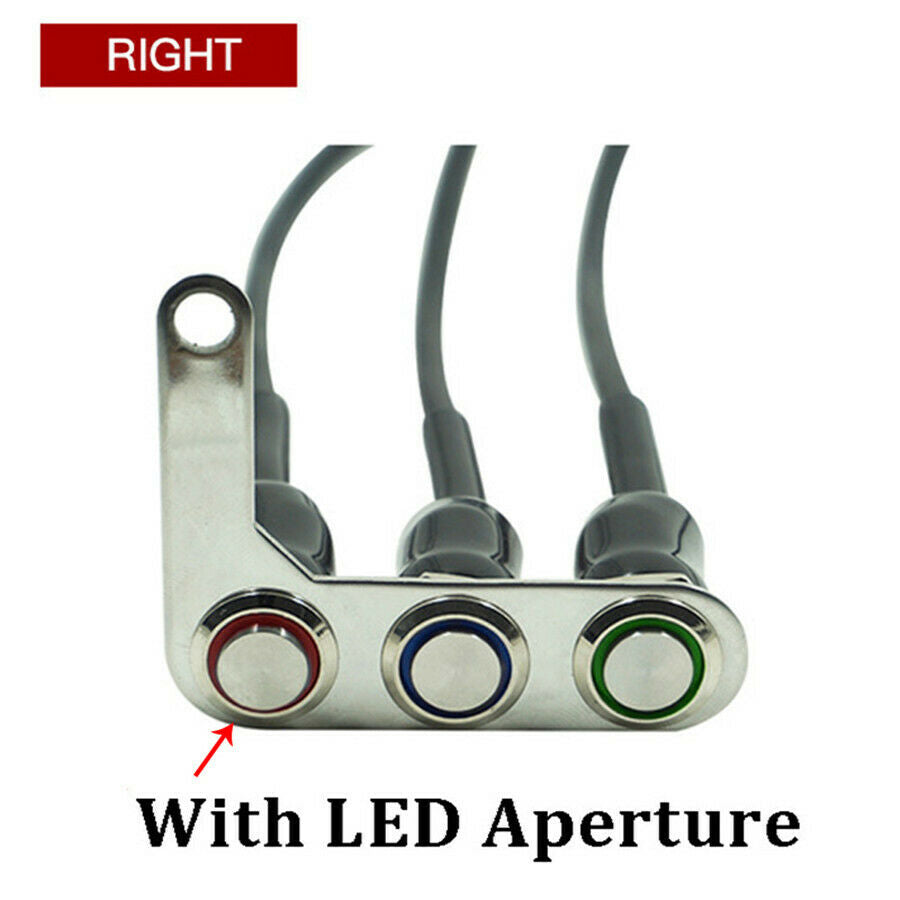 DC 12V 3 Button Motorcycle Right Side ON-OFF Momentary & Latching Action Switch
