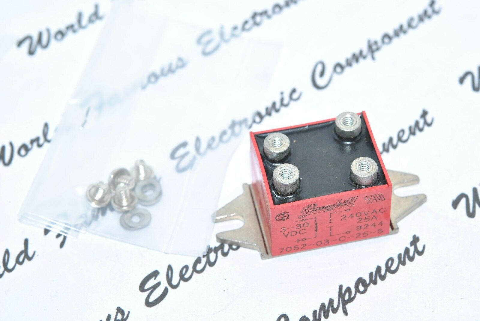 1pcs -  GRAYHILL 70S2-03-C-25-S / 3-30VDC 240VAC 25A 9244 Relay