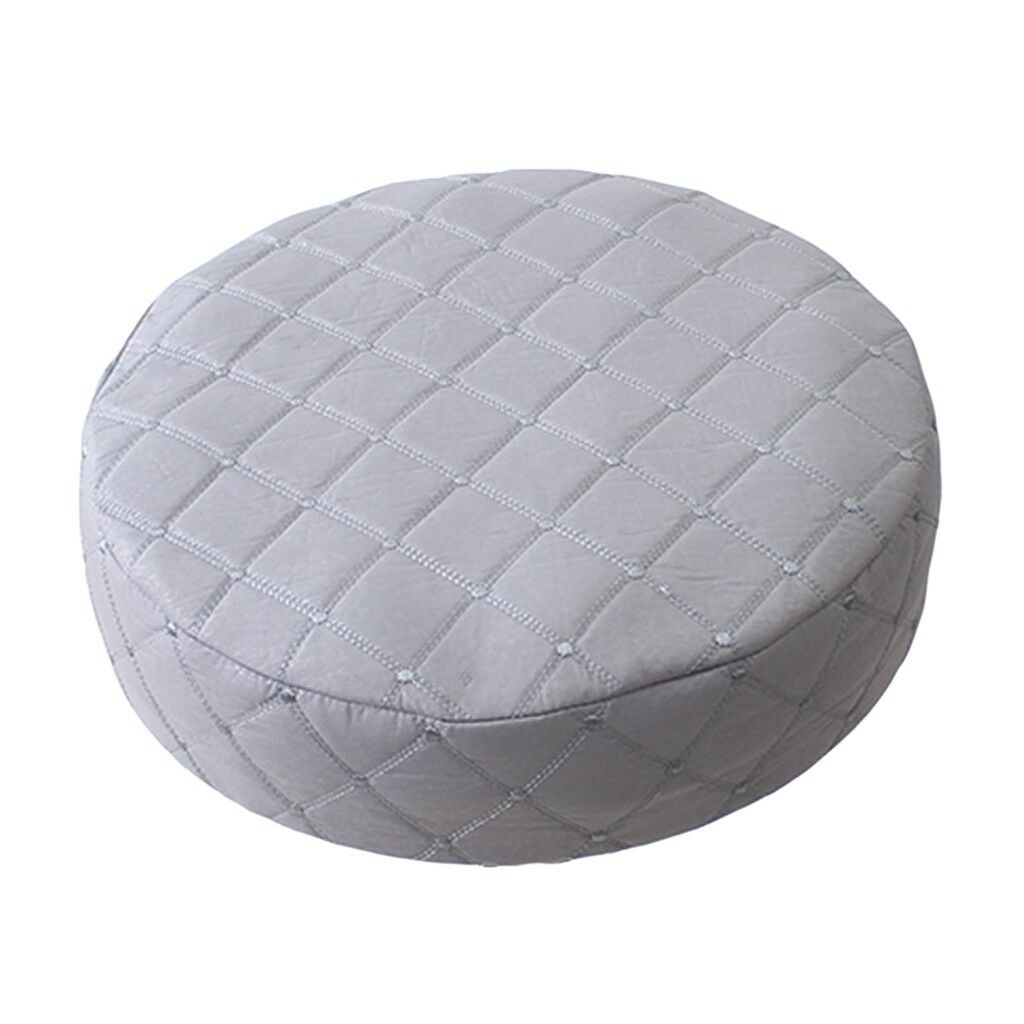 4pcs Gray&Beige 35cm Bar Stool Cover Round Lift Chair Seat Sleeve Polyester