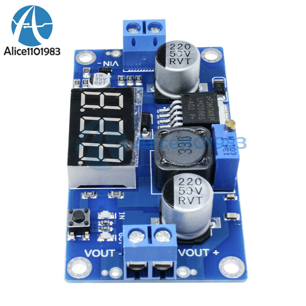 LM2596 DC to DC Buck Step Down Converter Module 4.2-40V to 1.25-37V + Voltmeter