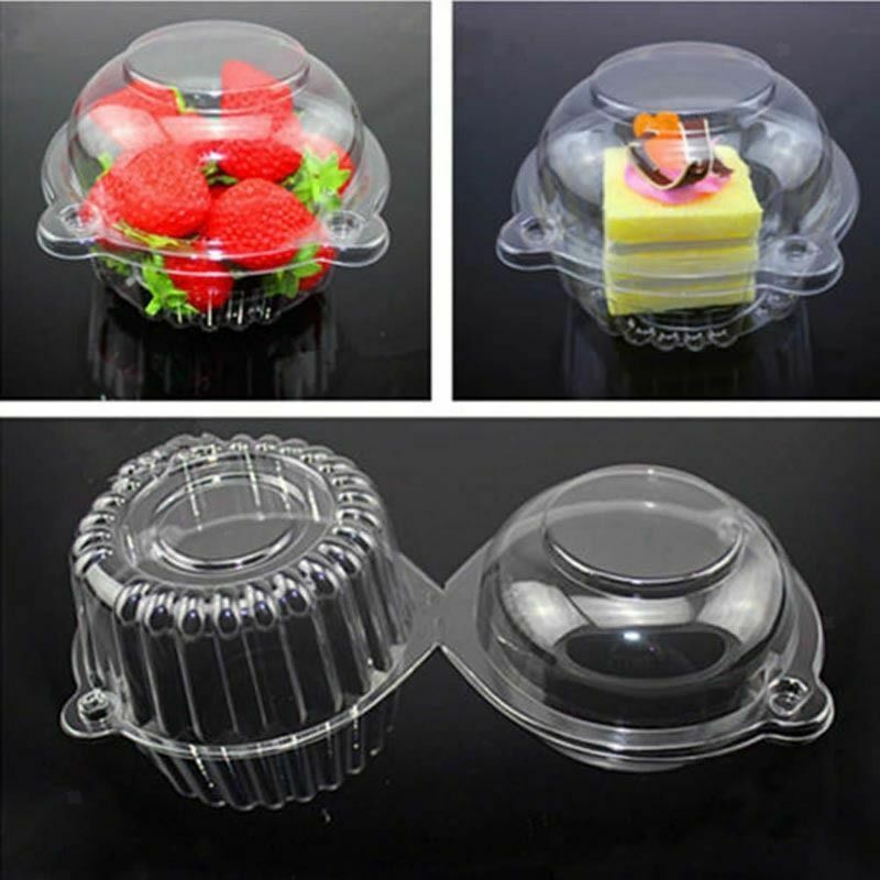 100 Clear Cathead Cupcake Plastic Bowl Cake