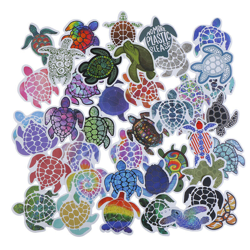 41Pcs Sea Turtle Stickers Cartoon Stickers Pack For Skateboard Car Kids T.l8