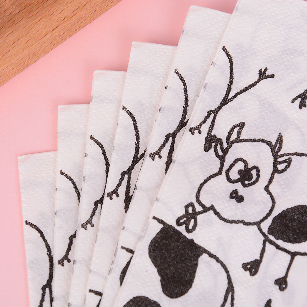 20x lovely cow soft decoupage napkin paper tissue for Christmas wedding d.l8