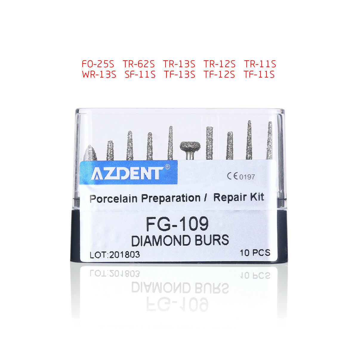 50 X Dental Diamond Bur Drills Tips FG Burs For High Speed Handpiece AZDENT