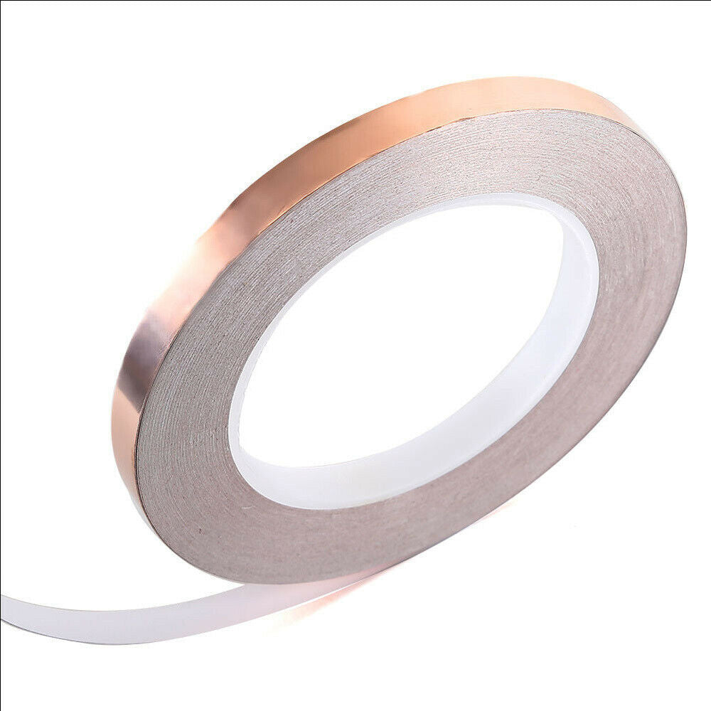 Copper Foil Tape 30m x 10mm - EMI Shielding Double Sided Conductive Adhesive