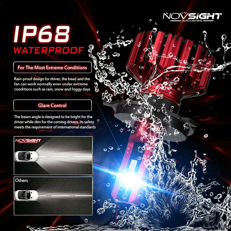 2PCS H4 High/low Car SUV LED Headlight Bulbs 6000K White 10000LM for Universal