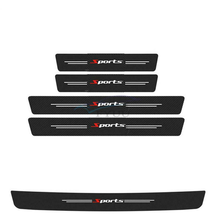 4x Scratch Resistant Carbon Fiber Car Door Scuff Sill Cover Panel Step Protector