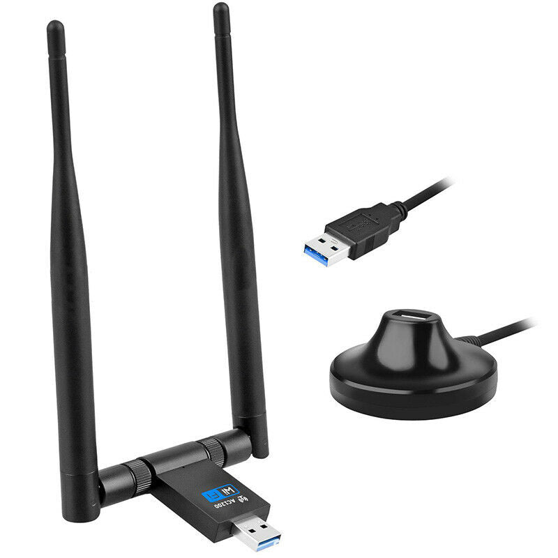 Wireless WiFi Adapter 1200Mbps USB3.0 Dongle 2.4G/5G Long Range Stable Sign I1V8